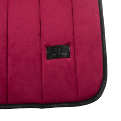 Tapis de selle obstacle en velours et tissu technique Equestro Vin / noir Rouge