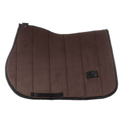 Tapis de selle obstacle en velours et tissu technique Equestro Marron / noir