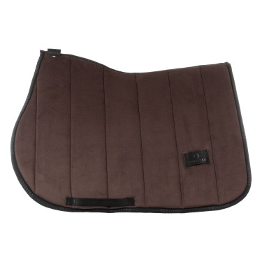 Tapis de selle obstacle en velours et tissu technique Equestro Marron / noir
