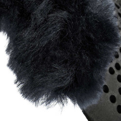 Amortisseur gel poney avec découpe et bordure en peau de mouton Classic Acavallo Noir / gris