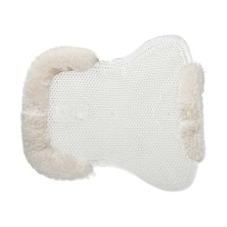 Gel schokdemper pony met uitsnijding en rand van schapenvacht Classic Acavallo Transparant / wit