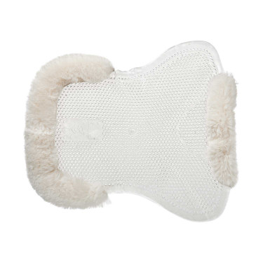 Gel schokdemper pony met uitsnijding en rand van schapenvacht Classic Acavallo Transparant / wit