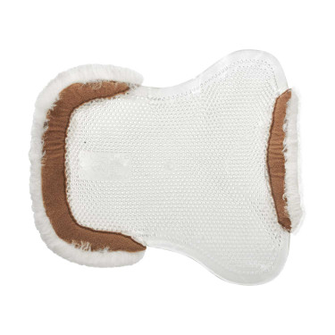 Amortisseur gel poney avec découpe et bordure en peau de mouton Classic Acavallo Transparent / blanc