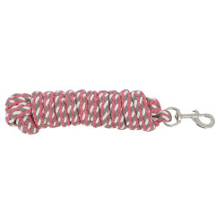 Longe attache tricolore Marron clair / rose / blanc