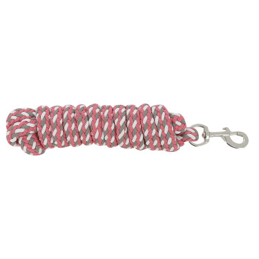 Longe attache tricolore Marron clair / rose / blanc