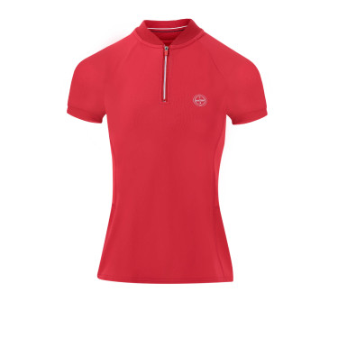 Polo Equithème Emma manches courtes Cerise Rouge Polo Equithème Emma manches courtes Cerise Rouge