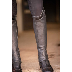 Mini-chaps Pénélope Prisca cuir Noir