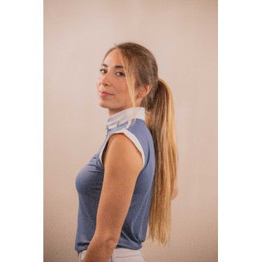 Wedstrijdpolo Pénélope Séville Mesh zonder mouwen Blauwgrijs