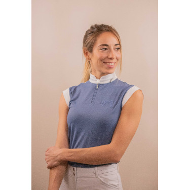 Polo de concours Pénélope Séville Mesh sans manches Bleu gris Polo de concours Pénélope Séville Mesh sans manches Bleu gris