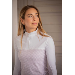 Polo de concours Pénélope Debbie Blanc / rose