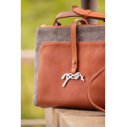 Sac Pénélope Pablito grand modèle Motif chevron / cognac Marron