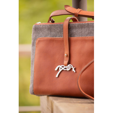 Sac Pénélope Pablito grand modèle Motif chevron / cognac Marron