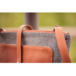 Pénélope Pablito tas groot model Chevronpatroon / cognac Bruin