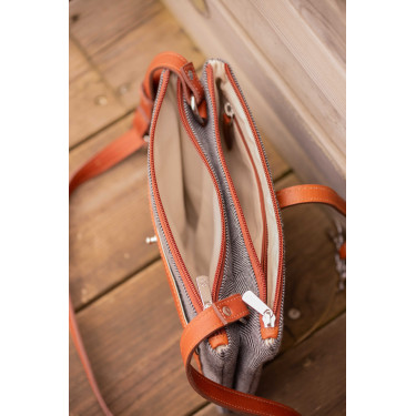 Pénélope Pablito tas groot model Chevronpatroon / cognac Bruin