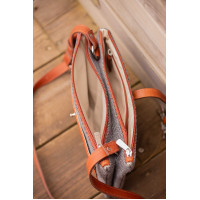 Sac Pénélope Pablito grand modèle Motif chevron / cognac Marron