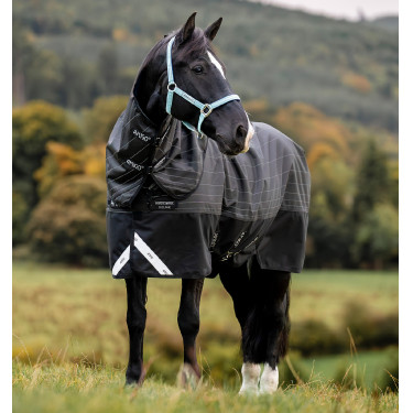 Horseware Amigo 1200D FieldSafe Reflectech Plus Turnout deken 250 g Zwart / zwart reflecterend