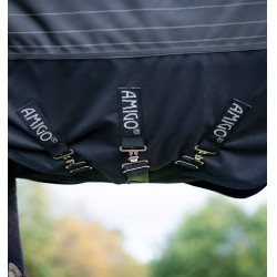 Horseware Amigo 1200D FieldSafe Reflectech Plus Turnout deken 250 g Zwart / zwart reflecterend