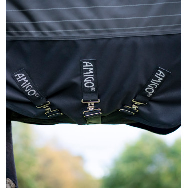 Horseware Amigo 1200D FieldSafe Reflectech Plus Turnout deken 250 g Zwart / zwart reflecterend