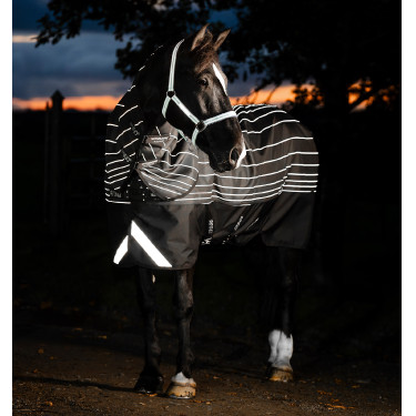 Horseware Amigo 1200D FieldSafe Reflectech Plus Turnout deken 250 g Zwart / zwart reflecterend