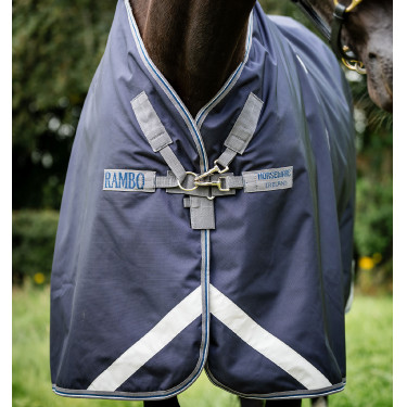 Horseware Rambo Optimo Bundel 0g + Liner 200g Marine / onweer / zilvergrijs Marineblauw