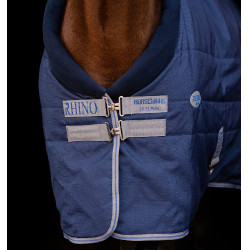 Couverture d'écurie Horseware Rhino Original Vari-Layer 250g Noir / gris titane / bleu classique Couverture d'écurie Horseware Rhino Original Vari-Layer 250g Noir / gris titane / bleu classique