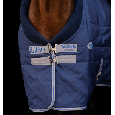 Couverture d'écurie Horseware Rhino Original Vari-Layer 250g Noir / gris titane / bleu classique Couverture d'écurie Horseware Rhino Original Vari-Layer 250g Noir / gris titane / bleu classique