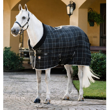 Couverture d'écurie Horseware Rhino Original Vari-Layer 250g Noir / carreaux blanc gris Couverture d'écurie Horseware Rhino Original Vari-Layer 250g Noir / carreaux blanc gris