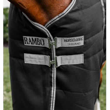 Couverture de box Horseware Rambo 100g Noir / orage / gris argent