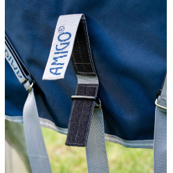 Couverture Horseware Amigo 1200D FieldSafe Plus Turnout 100g Marine / gris titane / argent Bleu marine