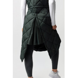 Lange mouwloze gewatteerde bodywarmer Gem B Vertigo Groene scarabee