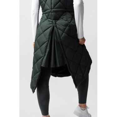 Lange mouwloze gewatteerde bodywarmer Gem B Vertigo Groene scarabee