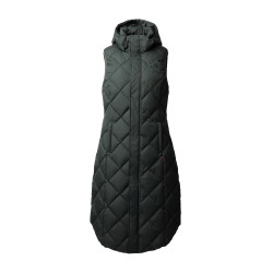 Lange mouwloze gewatteerde bodywarmer Gem B Vertigo Groene scarabee