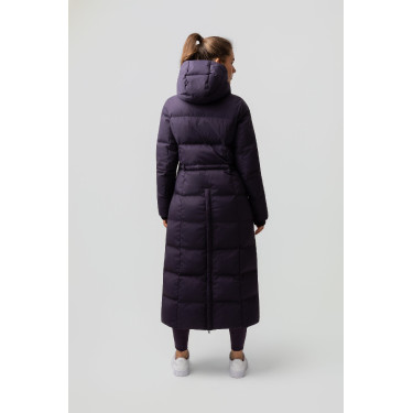 Lange gewatteerde damesjas Paloma Horze Zwarte nachtschade