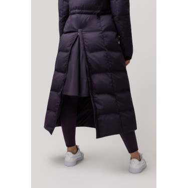 Lange gewatteerde damesjas Paloma Horze Zwarte nachtschade