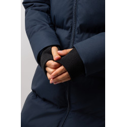 Lange gewatteerde damesjas Paloma Horze Bosbes Grijs