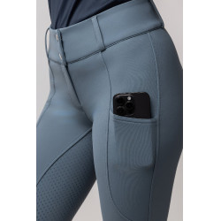 Pantalon d'équitation thermique Horze Grand Prix Pro grip intégral femme Temps orageux Gris
