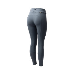 Pantalon d'équitation thermique Horze Grand Prix Pro grip intégral femme Temps orageux Gris