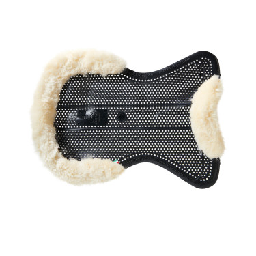 Acavallo Gel NS-S Classic-S vlak uitgesneden schokdemper Zwart / natuurlijk schapenwol