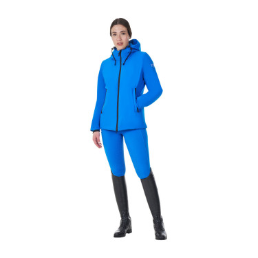 Waterdicht damesjack Equestro x FISE Blauw van Savoye