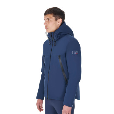 Heren waterdichte jas Equestro x FISE Marineblazer Marineblauw