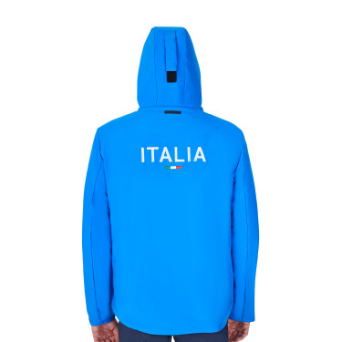 Blouson imperméable homme Equestro x FISE Bleu de savoie