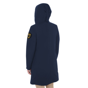 Blouson long femme Equestro déperlante et coupe-vent Marine blazer Bleu marine