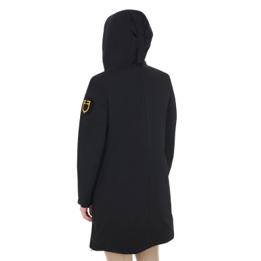 Blouson long femme Equestro déperlante et coupe-vent Noir