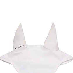 Bonnet anti-mouches Acavallo Sublime en Spandex avec patch logo en silicone Blanc