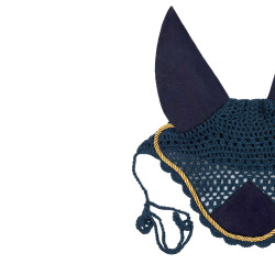 Paardenoornet Derby van katoen Marine / goud / marine