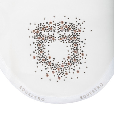 Equestro oornetje in technische stof met glinsterend logo Wit