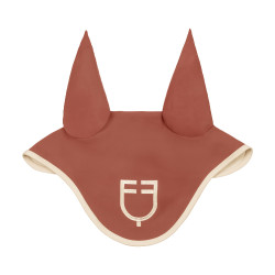 Bonnet Equestro matelassé Wave en tissu technique Redwood / blanc antique Rouge