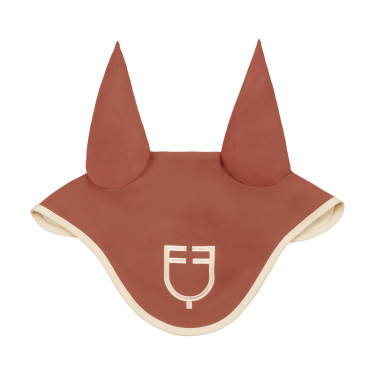 Bonnet Equestro matelassé Wave en tissu technique Redwood / blanc antique Rouge