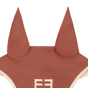 Bonnet Equestro matelassé Wave en tissu technique Redwood / blanc antique Rouge