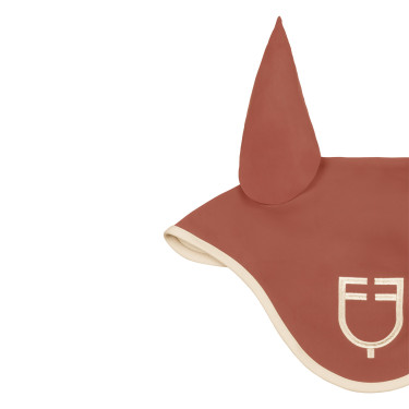 Bonnet Equestro matelassé Wave en tissu technique Redwood / blanc antique Rouge